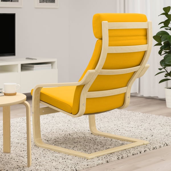 POÄNG Fauteuil, plaqué bouleau/Skiftebo jaune