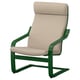 POÄNG Fauteuil, vert foncé/Kelinge beige