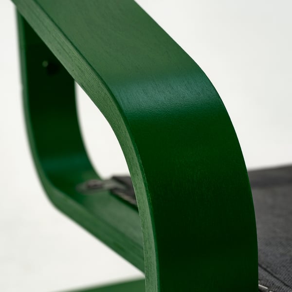 POÄNG Fauteuil, vert foncé/Kelinge beige