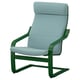 POÄNG Fauteuil, vert foncé/Kelinge bleu gris