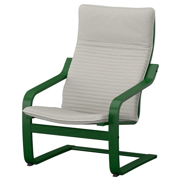 POÄNG Fauteuil, vert foncé/Knisa beige clair