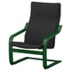 POÄNG Fauteuil, vert foncé/Knisa noir