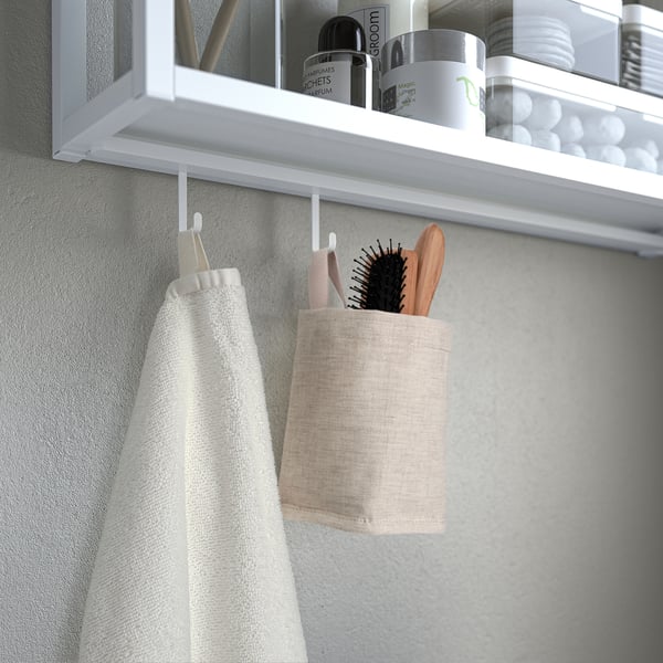 PURRPINGLA Corbeille, textile/beige, 10x10x15 cm