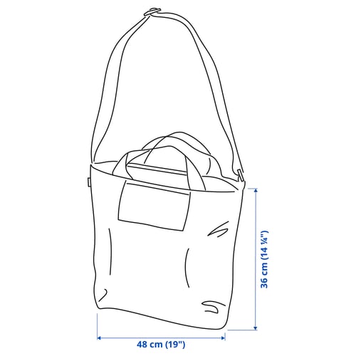 RÄCKLA Sac pliable, à motifs/noir blanc, 48x36 cm/20 l