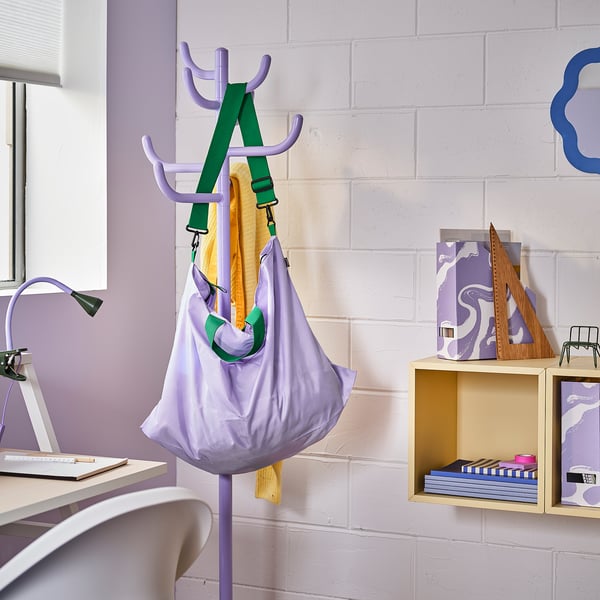 RÄCKLA Sac pliable, mauve/vert, 75x45 cm/55 l