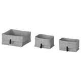 RAGGISAR Corbeille, lot de 3, gris