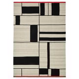 RASTPLATS Tapis tissé à plat, fait main beige/noir, 170x240 cm