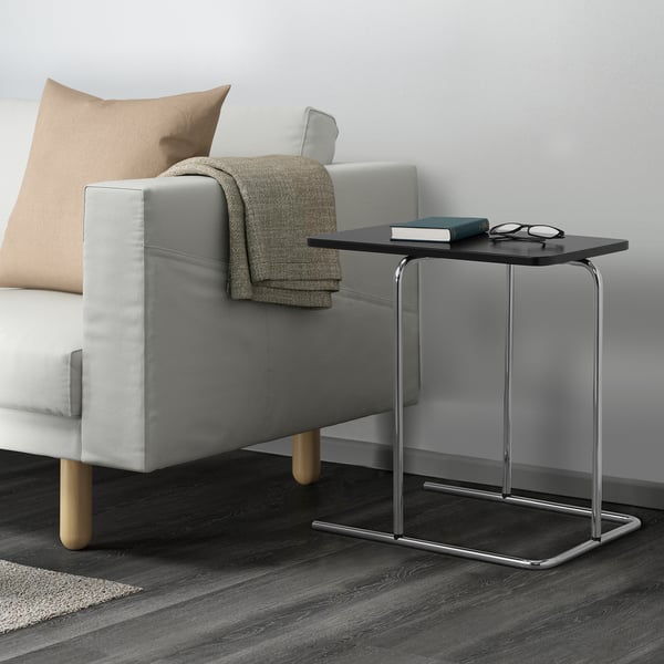 RIAN Table d'appoint, noir, 50x30 cm