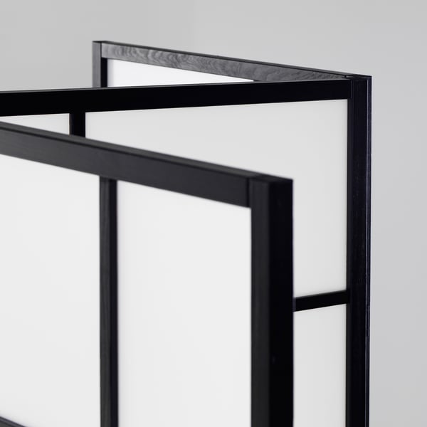 RISÖR Paravent, blanc/noir, 216x185 cm
