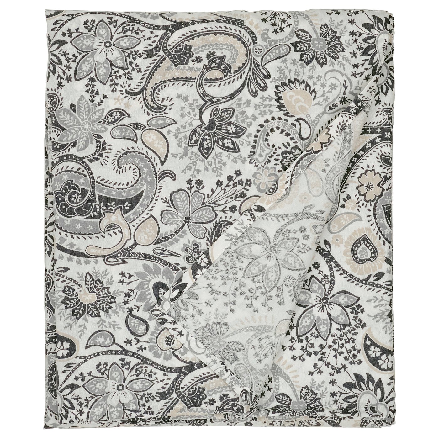 RODGERSIA Drap plat, gris/blanc, 240x260 cm