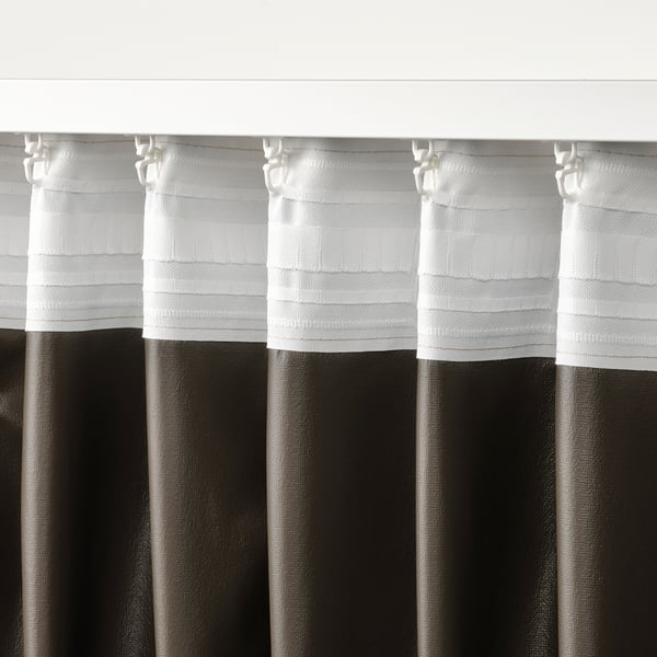 ROSENMANDEL Rideaux assombrissants, 2 pièces, jaune-beige/ruflette, 135x300 cm