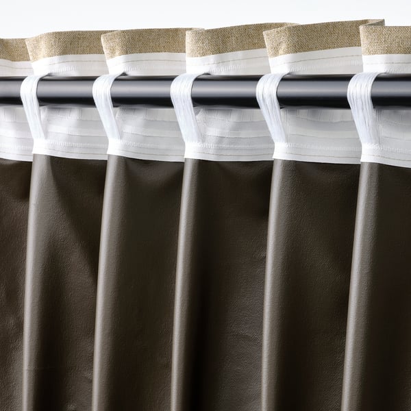 ROSENMANDEL Rideaux assombrissants, 2 pièces, jaune-beige/ruflette, 135x300 cm