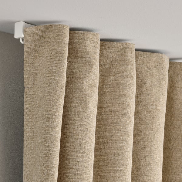 ROSENMANDEL Rideaux assombrissants, 2 pièces, jaune-beige/ruflette, 135x300 cm