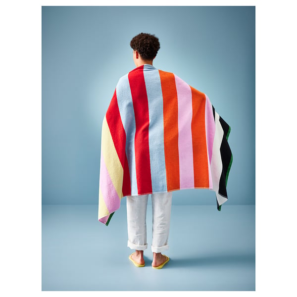 ROSENOXALIS Serviette de plage, multicolore/rayé, 100x180 cm