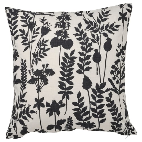 ROTVECKLARE Housse de coussin, blanc/anthracite, 50x50 cm