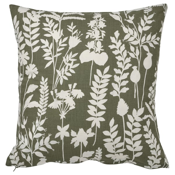 ROTVECKLARE Housse de coussin, gris vert/blanc, 50x50 cm