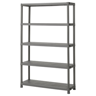 RUNMARÖ Bibliothèque, gris foncé intérieur/extérieur, 120x40x188 cm