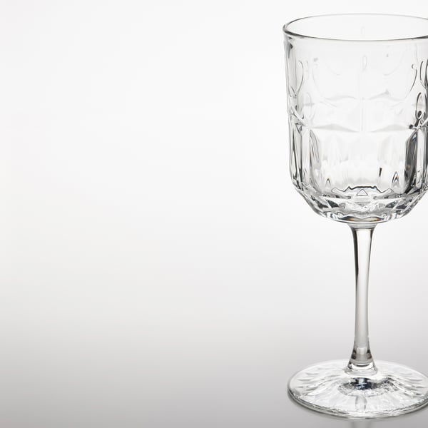 SÄLLSKAPLIG Verre à vin, verre transparent/à motifs, 27 cl
