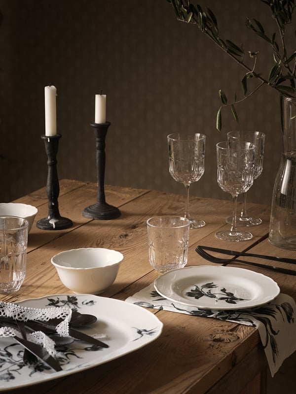 SÄLLSKAPLIG Verre à vin, verre transparent/à motifs, 27 cl