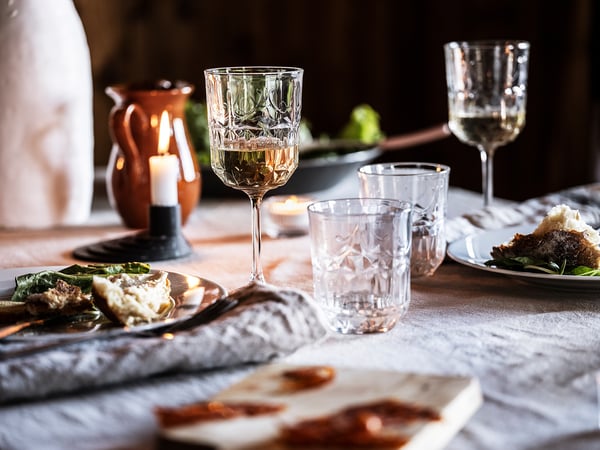 SÄLLSKAPLIG Verre à vin, verre transparent/à motifs, 27 cl