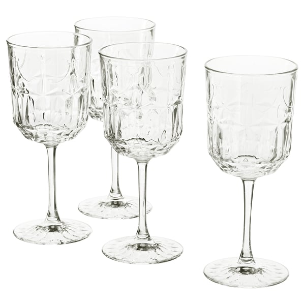 SÄLLSKAPLIG Verre à vin, verre transparent/à motifs, 27 cl