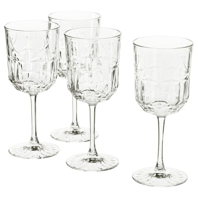 SÄLLSKAPLIG Verre à vin, verre transparent/à motifs, 27 cl