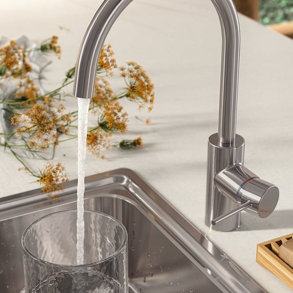 SALLSJÖN Mitigeur de cuisine monocommande, couleur acier inox