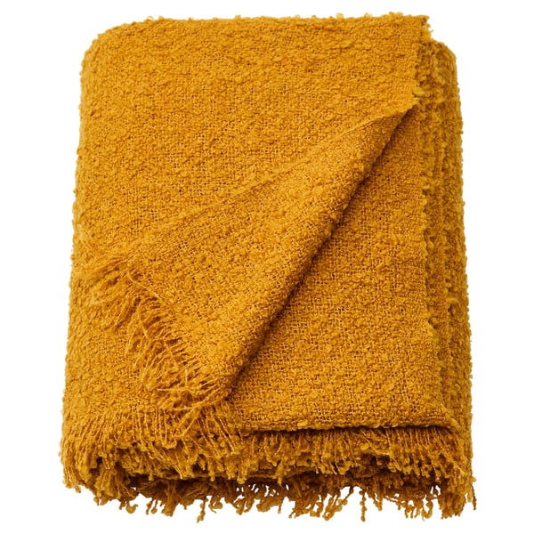 SANDBRODD Plaid, jaune foncé, 130x170 cm