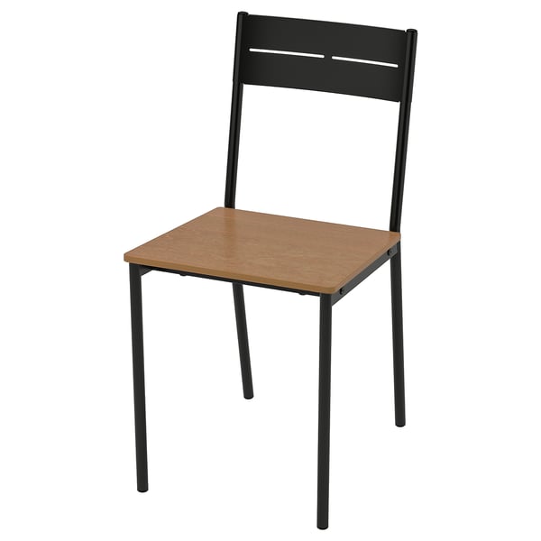SANDSBERG Chaise, noir/teinté brun
