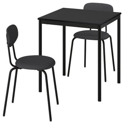 SANDSBERG / ÖSTANÖ Table et 2 chaises, noir noir/Remmarn gris foncé, 67 cm