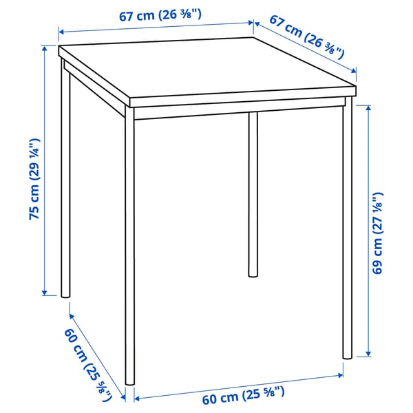SANDSBERG / SANDSBERG Table et 2 chaises, noir/noir, 67x67 cm