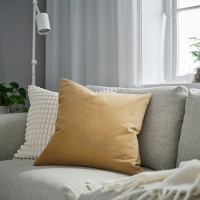 SANELA Housse de coussin, beige-jaune, 50x50 cm
