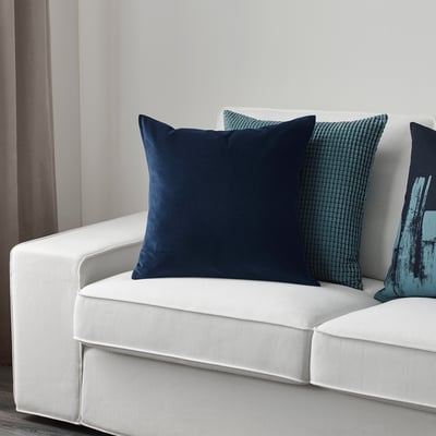 SANELA Housse de coussin, bleu foncé, 50x50 cm
