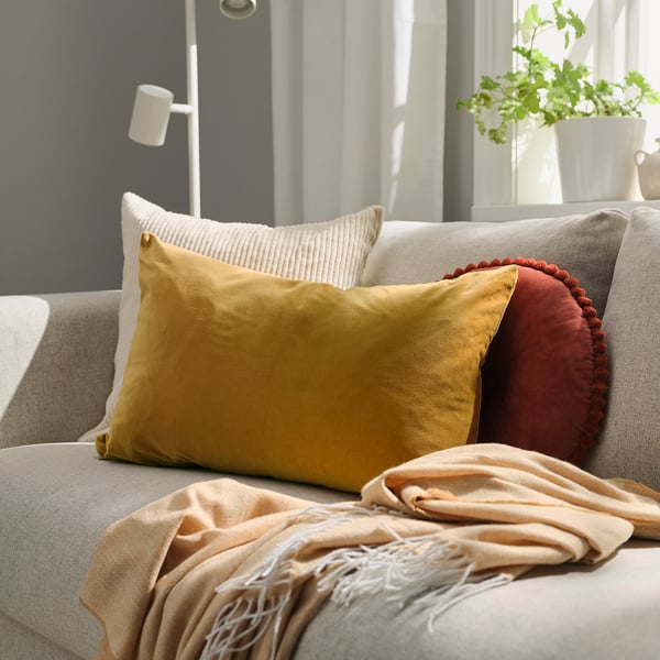 SANELA Housse de coussin, brun jaune, 40x58 cm