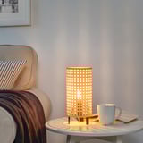 SAXHYTTAN Lampe de table, beige/noir, 26 cm