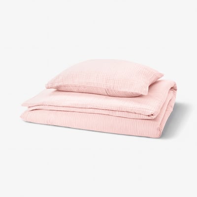 SCHERSMIN Housse de couette et 1 taie, rose pâle, 150x200/50x60 cm