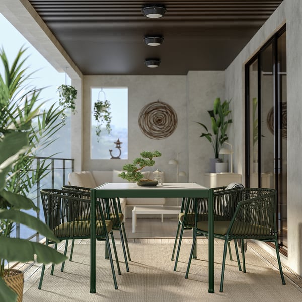 SEGERÖN Table, extérieur, vert foncé/gris clair, 91x147 cm