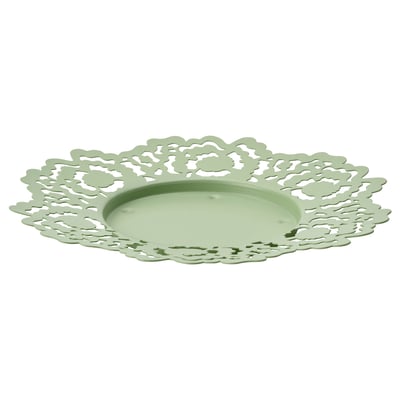 SILKESTRÄD Plat pour bougie, vert clair, 18 cm