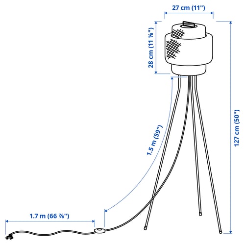 SINNERLIG Lampadaire, bambou/fait main