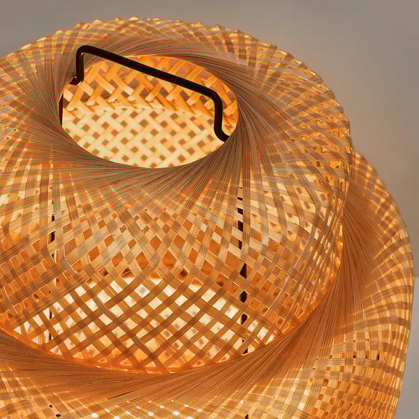 SINNERLIG Lampe de table à LED, bambou/fait main intensité lumineuse réglable