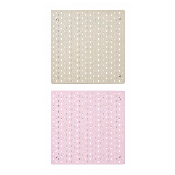 SKÅDIS Panneau perforé, beige/rose, 56x56 cm