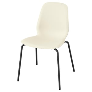 SKÅLSTA Chaise, plastique beige/tubulaire métal/noir-gris