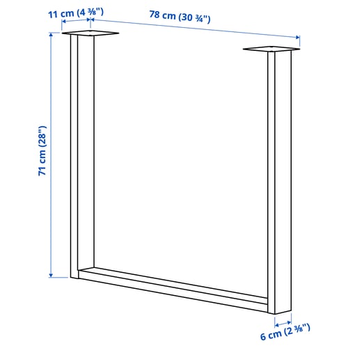 SKÅLSTA Pied de table, en forme de U noir-gris