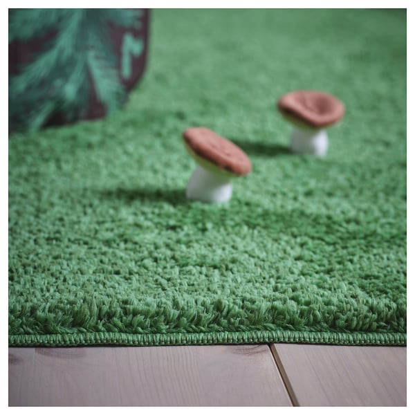 SKOGSDUVA Tapis, poils hauts, vert, 133x160 cm