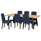 Option : SKOGSTA / BERGMUND Table et 6 chaises, acacia/Kvillsfors bleu foncé/bleu noir, 235x100 cm