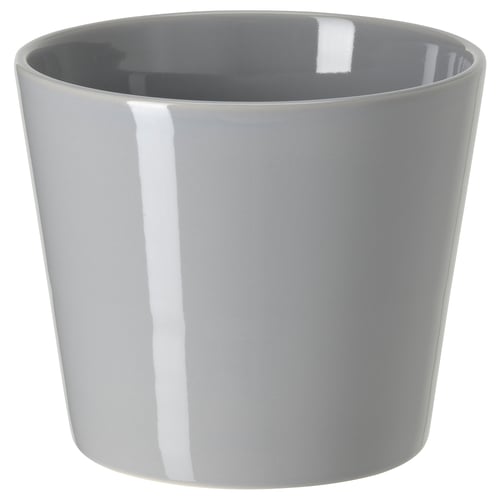 SKOGSVINBÄR Cache-pot, intérieur/extérieur gris, 12 cm