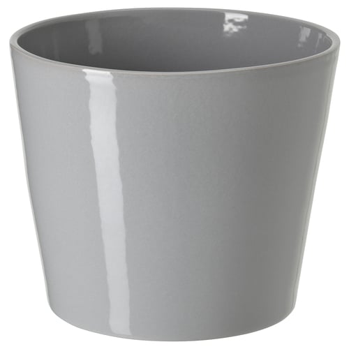 SKOGSVINBÄR Cache-pot, intérieur/extérieur gris, 15 cm
