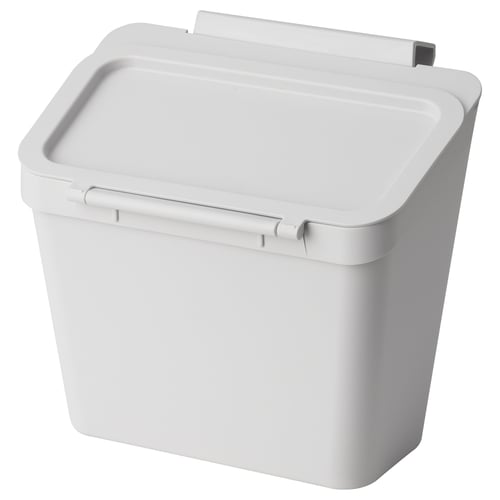 SKOLÄST Poubelles pour élément avec porte, gris clair, 3.3 l