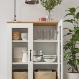 SKRUVBY Rangement avec portes vitrées, blanc, 70x90 cm