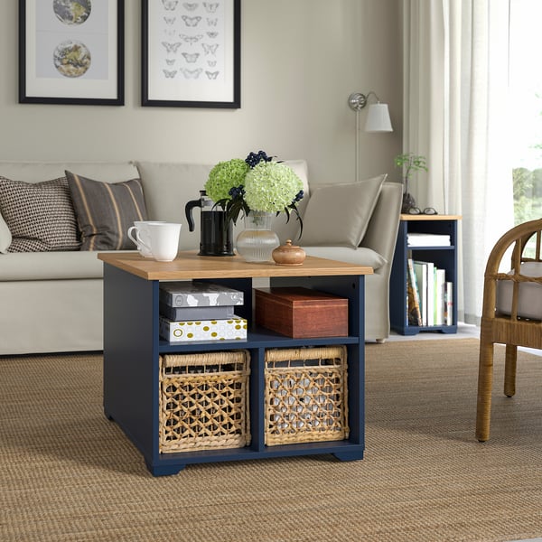 SKRUVBY Table basse, bleu noir, 60x60 cm